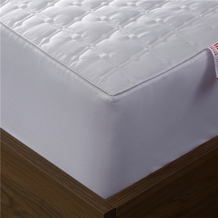 91家纺网 家纺一手货源 找家纺 雪云美 2022亲肤棉磨毛夹棉床笠全包床垫保护套黄金格-白