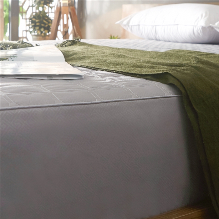 91家纺网 家纺一手货源 找家纺 雪云美 2022亲肤棉磨毛夹棉床笠全包床垫保护套黄金格-灰