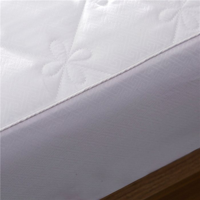 91家纺网 家纺一手货源 找家纺 雪云美 2022亲肤棉磨毛夹棉床笠全包床垫保护套四叶草-白