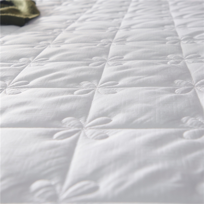 91家纺网 家纺一手货源 找家纺 雪云美 2022亲肤棉磨毛夹棉床笠全包床垫保护套四叶草-白