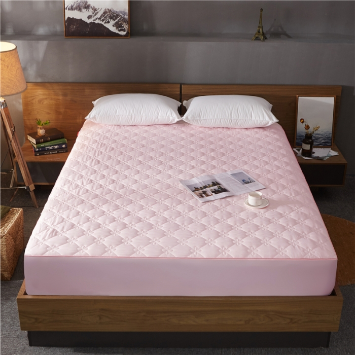 91家纺网 家纺一手货源 找家纺 雪云美 2022亲肤棉磨毛夹棉床笠全包床垫保护套四叶草-玉