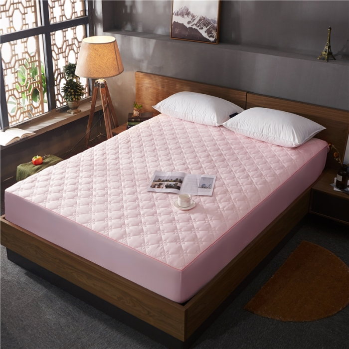 91家纺网 家纺一手货源 找家纺 雪云美 2022亲肤棉磨毛夹棉床笠全包床垫保护套四叶草-玉