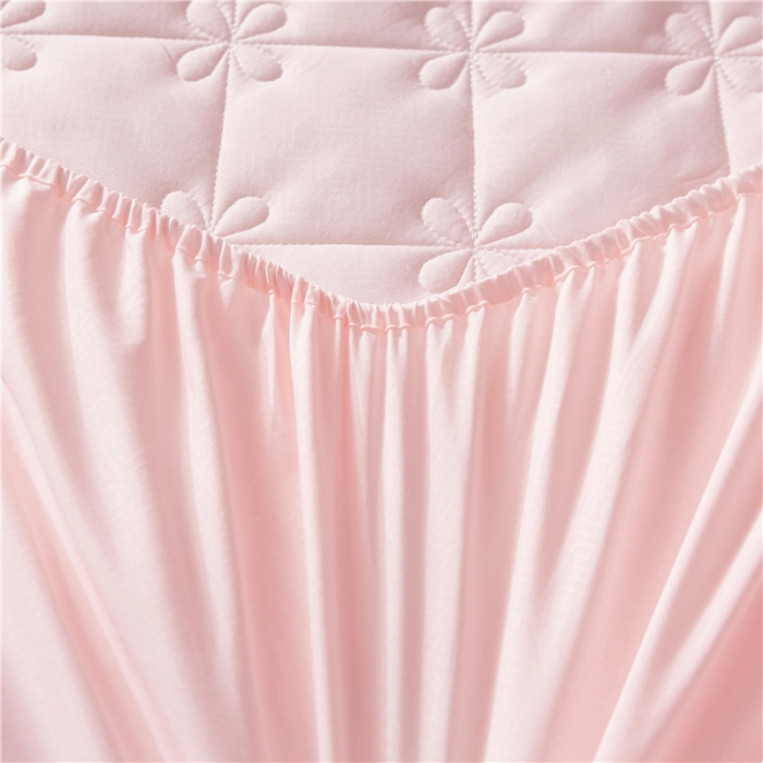 91家纺网 家纺一手货源 找家纺 雪云美 2022亲肤棉磨毛夹棉床笠全包床垫保护套四叶草-玉