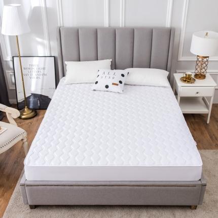 91家纺网 家纺一手货源 找家纺 雪云美全棉纯色抗菌防螨夹棉床笠133*72纯棉可定制白色