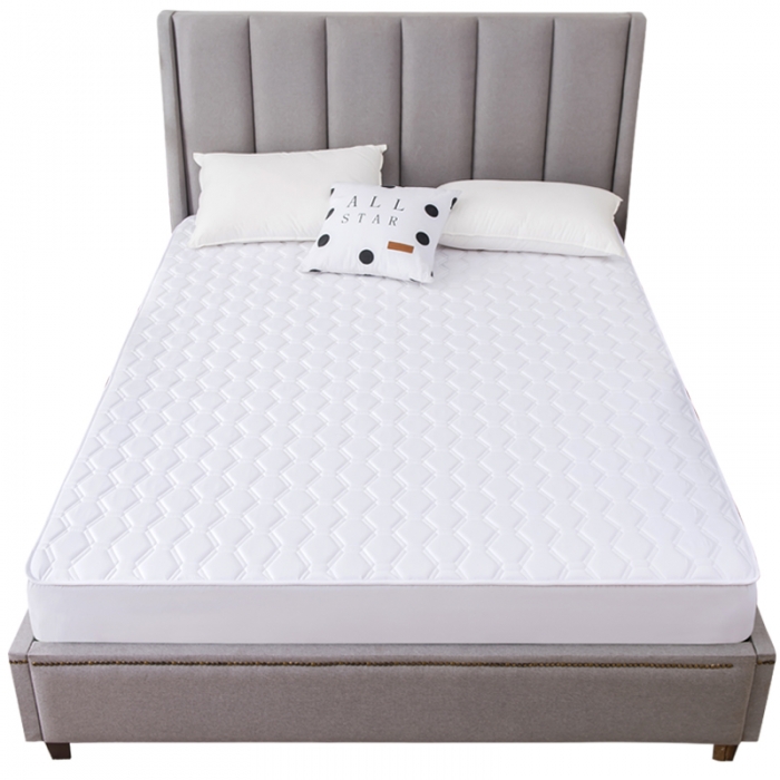 91家纺网 家纺一手货源 找家纺 雪云美全棉纯色抗菌防螨夹棉床笠133*72纯棉可定制白色