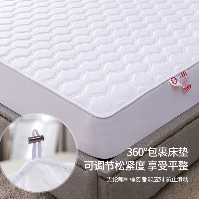 91家纺网 家纺一手货源 找家纺 雪云美全棉纯色抗菌防螨夹棉床笠133*72纯棉可定制白色