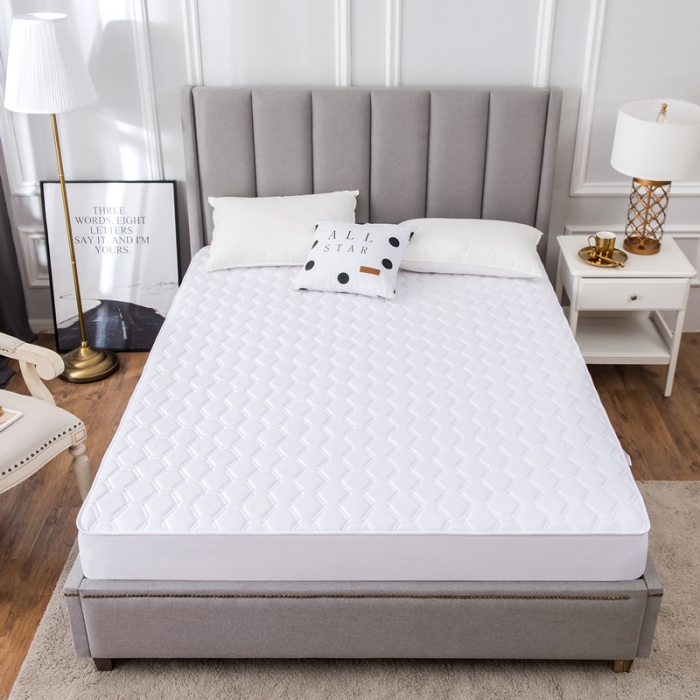 91家纺网 家纺一手货源 找家纺 雪云美全棉纯色抗菌防螨夹棉床笠133*72纯棉可定制白色