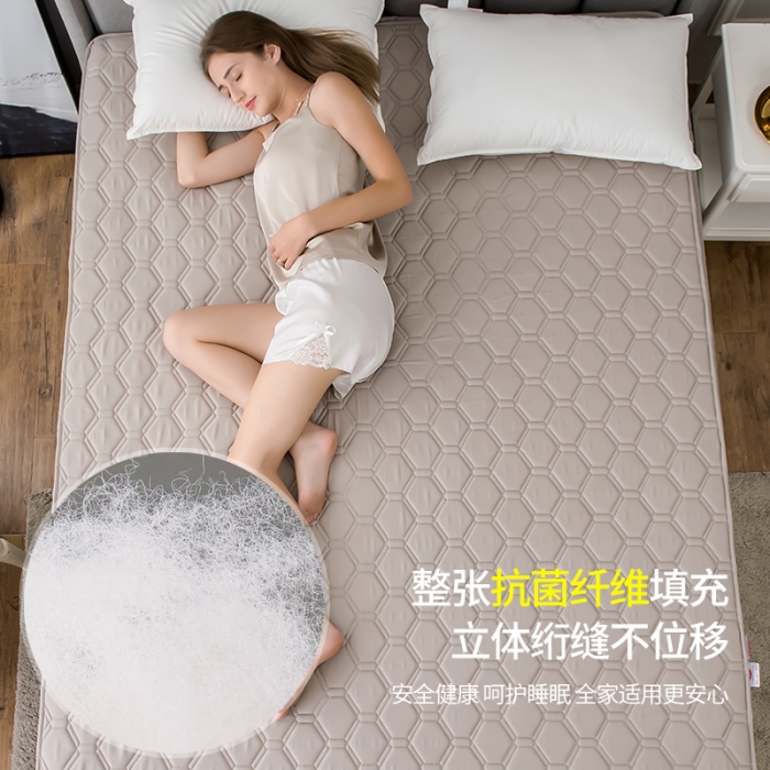 91家纺网 家纺一手货源 找家纺 雪云美全棉纯色抗菌防螨夹棉床笠133*72纯棉可定制灰色