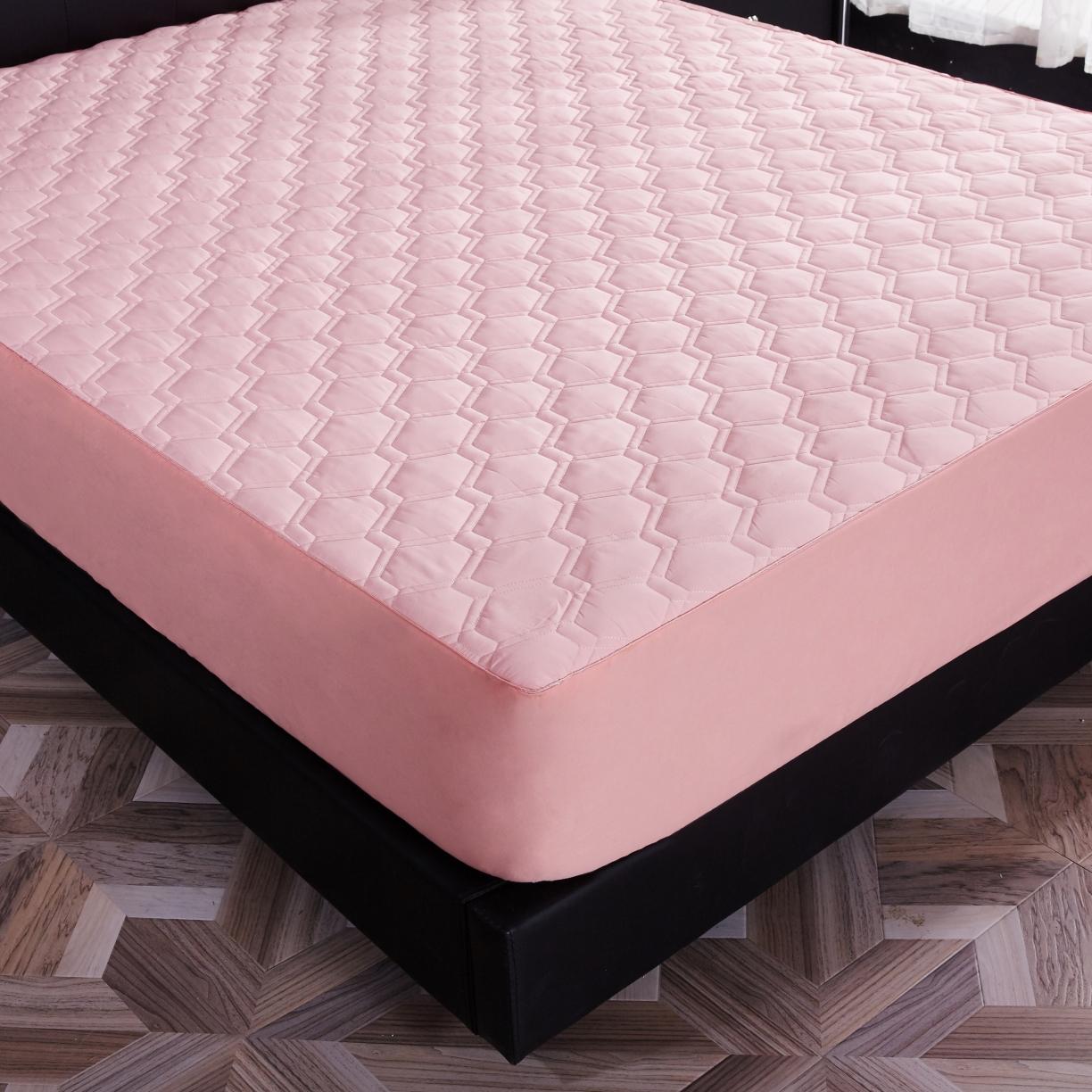 91家纺网 家纺一手货源 找家纺 雪云美全棉纯色抗菌防螨夹棉床笠133*72纯棉可定制玉色