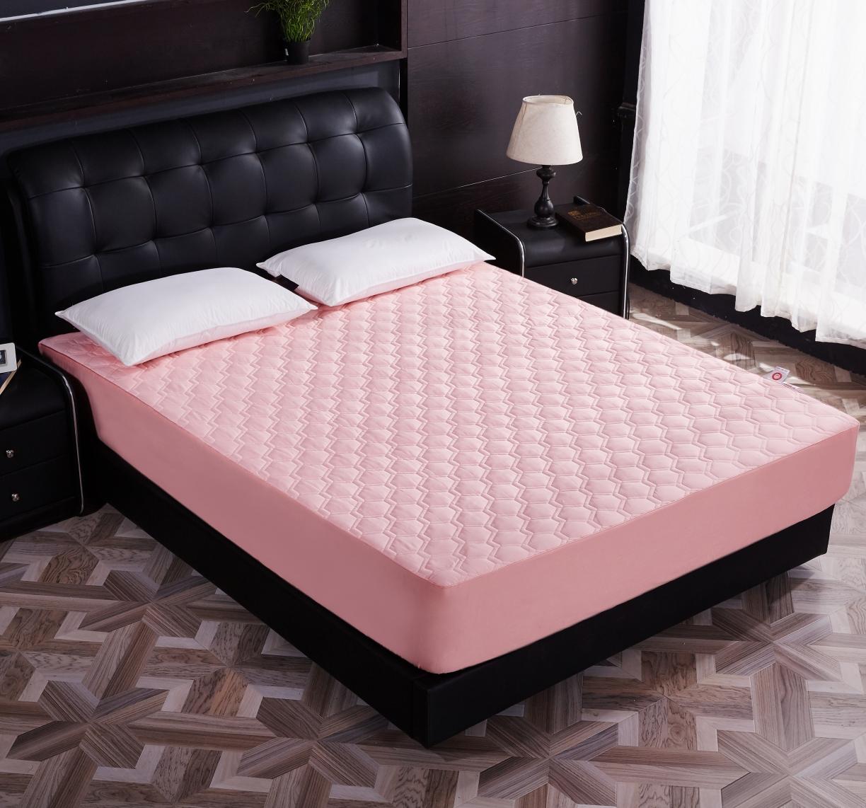 91家纺网 家纺一手货源 找家纺 雪云美全棉纯色抗菌防螨夹棉床笠133*72纯棉可定制玉色