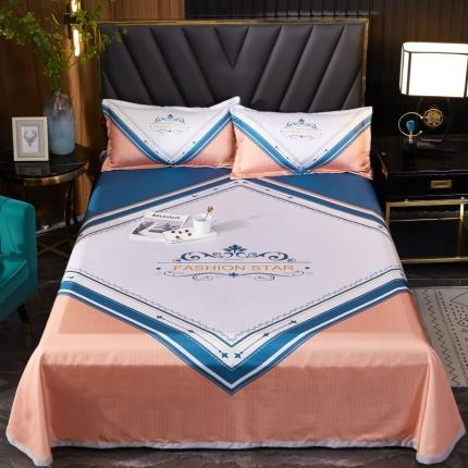 91家纺网 家纺一手货源 找家纺 （总）艺玲 2022新款大版印花冰丝凉席三件套