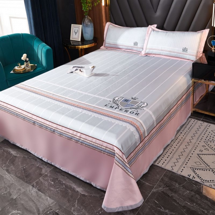 91家纺网 家纺一手货源 找家纺 艺玲 2022新款大版印花冰丝凉席三件套 路边的风