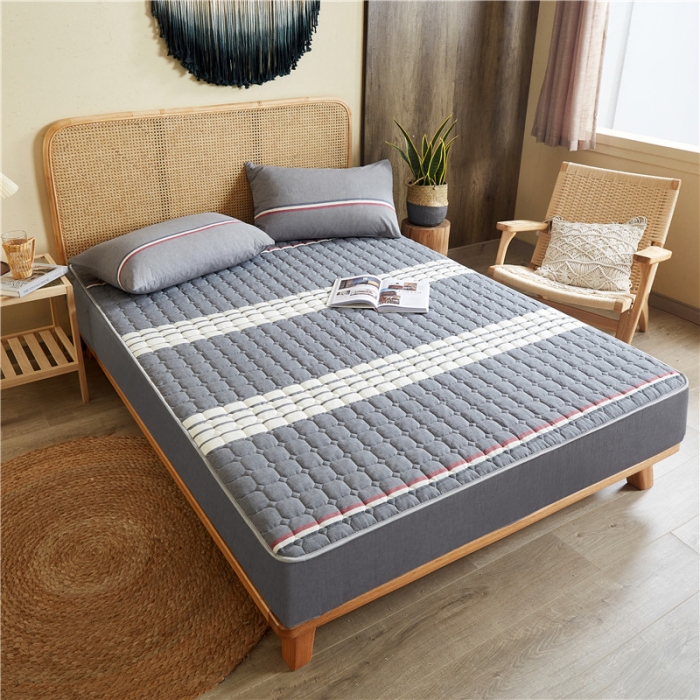 91家纺网 家纺一手货源 找家纺 雪云美A类全棉色织水洗棉床笠夹棉床罩三件套可定制安娜 灰