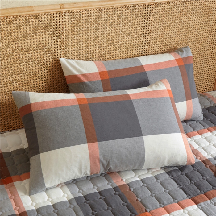 91家纺网 家纺一手货源 找家纺 雪云美A类全棉色织水洗棉床笠夹棉床罩三件套可定制柏林灰