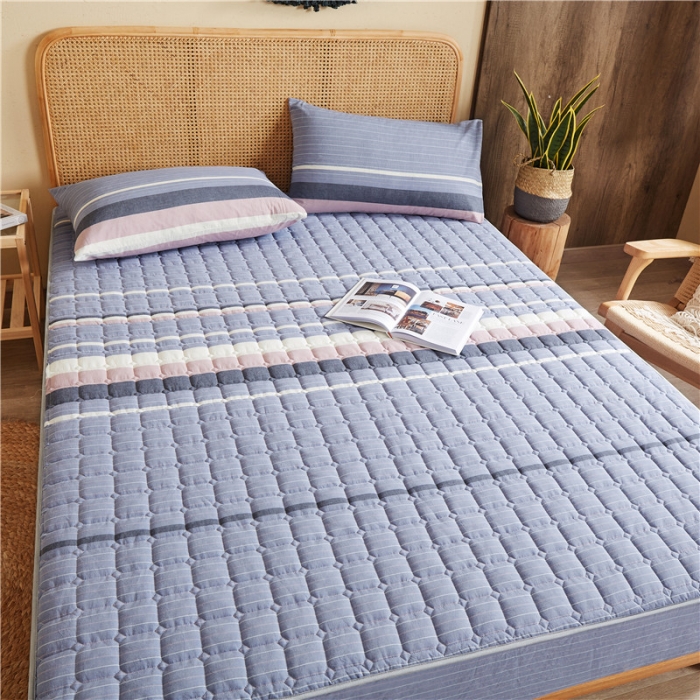 91家纺网 家纺一手货源 找家纺 雪云美A类全棉色织水洗棉床笠夹棉床罩三件套可定制格林兰