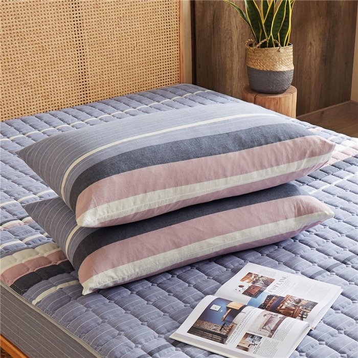 91家纺网 家纺一手货源 找家纺 雪云美A类全棉色织水洗棉床笠夹棉床罩三件套可定制格林兰