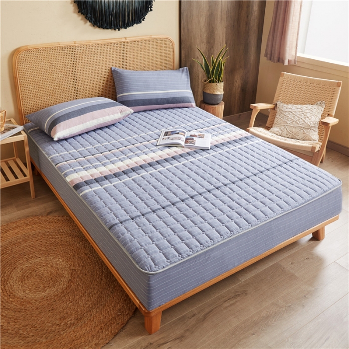 91家纺网 家纺一手货源 找家纺 雪云美A类全棉色织水洗棉床笠夹棉床罩三件套可定制格林兰