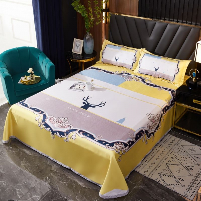 91家纺网 家纺一手货源 找家纺 艺玲 2022新款大版印花冰丝凉席三件套 一路有你粉