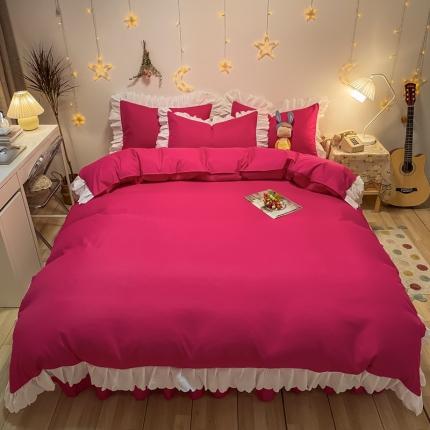 91家纺网 家纺一手货源 找家纺 （总）艺玲 2022新款韩版公主风蕾丝花边四件套