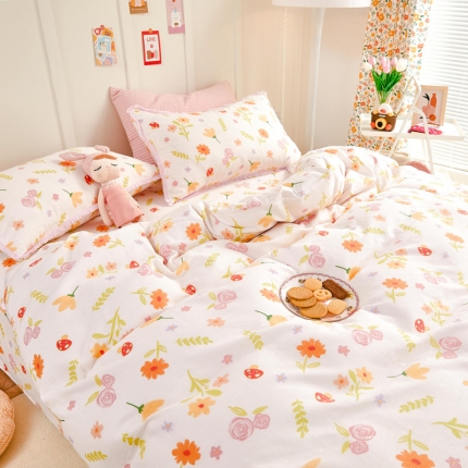 （总）亲亲公主 2025新款小清新碎花韩版花边双层纱四件套