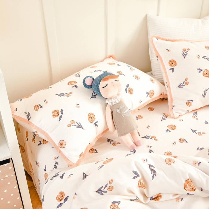 91家纺网 家纺一手货源 找家纺 （总）亲亲公主 2025新款小清新碎花韩版花边双层纱四件套