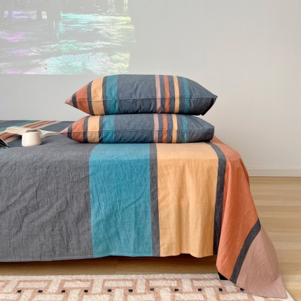 91家纺网 家纺一手货源 找家纺 （总）北欧良品 色织水洗棉枕套纯棉全棉枕套一对拍2 单只装