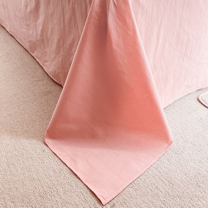 91家纺网 家纺一手货源 找家纺 2022爆款全棉水洗棉贝壳边夏被及夏被四件套 浅粉