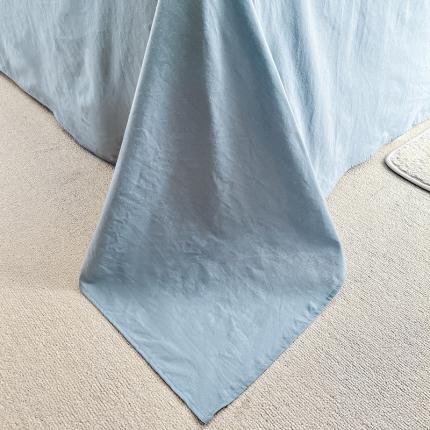 2022爆款全棉水洗棉贝壳边夏被及夏被四件套 清雅蓝