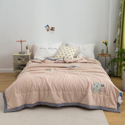 芯恋 2025直播爆款水洗凉感简约ins素色凉眠夏被 经典咖