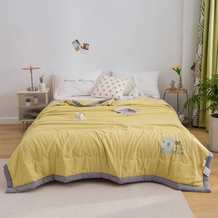 芯恋 2025直播爆款水洗凉感简约ins素色凉眠夏被 柠檬黄