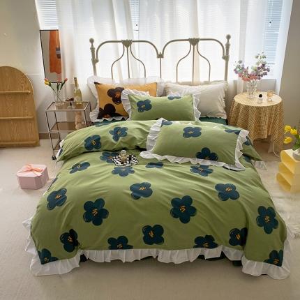 91家纺网 家纺一手货源 找家纺 （总）怡家居 2022新款全棉韩版花边四件套