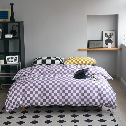 91家纺网 家纺一手货源 找家纺 （总）怡家居 2022新款全棉棋盘格混搭四件套