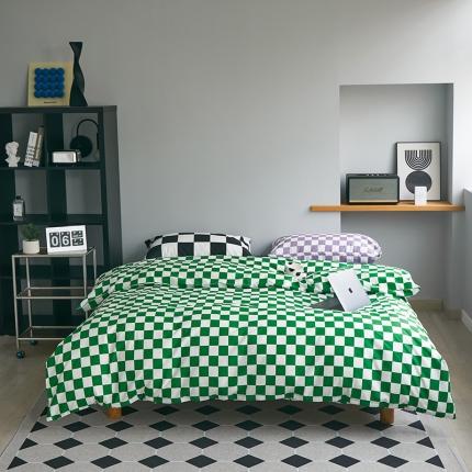 91家纺网 家纺一手货源 找家纺 （总）怡家居 2022新款全棉棋盘格混搭四件套