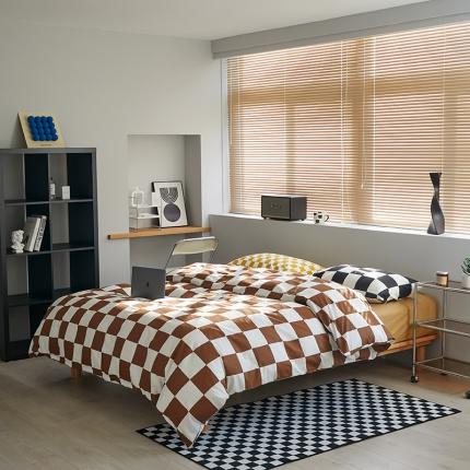 91家纺网 家纺一手货源 找家纺 （总）怡家居 2022新款全棉棋盘格混搭四件套