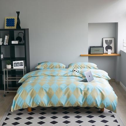 91家纺网 家纺一手货源 找家纺 （总）怡家居 2022新款全棉棋盘格混搭四件套