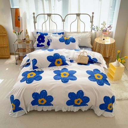 （总）怡家居 2022新款全棉韩版花边四件套