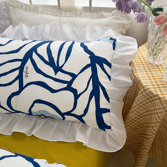 91家纺网 家纺一手货源 找家纺 怡家居 2022新款全棉韩版花边四件套 明秀