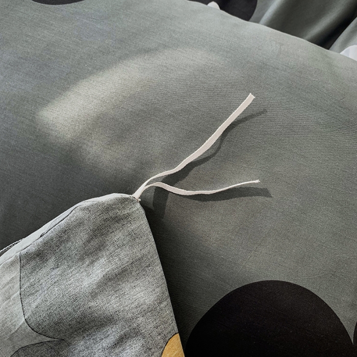 91家纺网 家纺一手货源 找家纺 怡家居 2022新款全棉韩版花边四件套 墨青