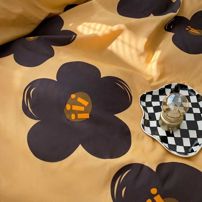 91家纺网 家纺一手货源 找家纺 怡家居 2022新款全棉韩版花边四件套 青彩