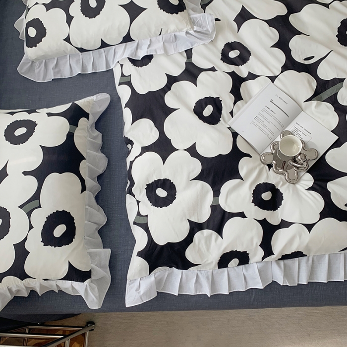 91家纺网 家纺一手货源 找家纺 怡家居 2022新款全棉韩版花边四件套 入画