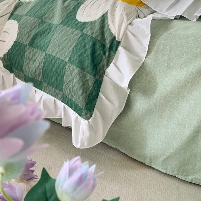 91家纺网 家纺一手货源 找家纺 怡家居 2022新款全棉韩版花边四件套 宛碧