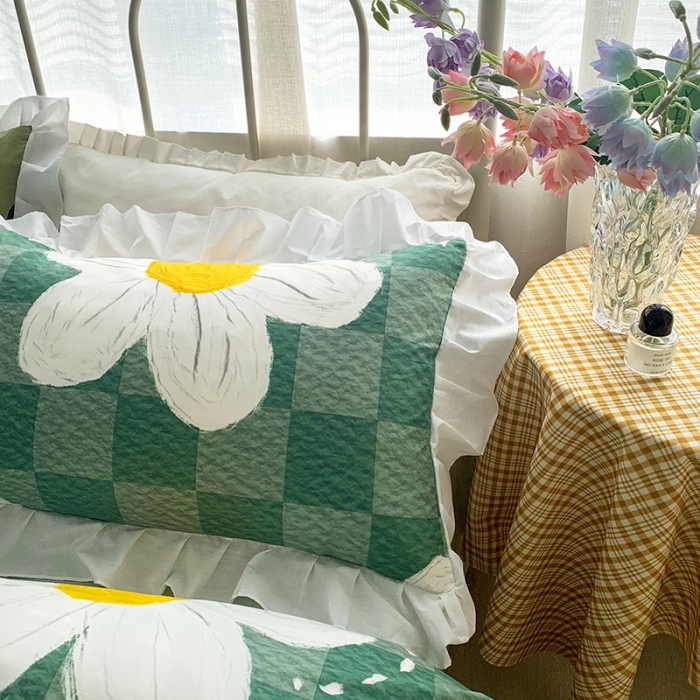 91家纺网 家纺一手货源 找家纺 怡家居 2022新款全棉韩版花边四件套 宛碧