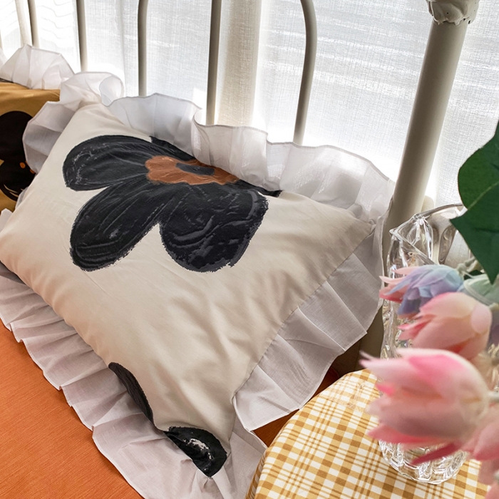 91家纺网 家纺一手货源 找家纺 怡家居 2022新款全棉韩版花边四件套 韵染