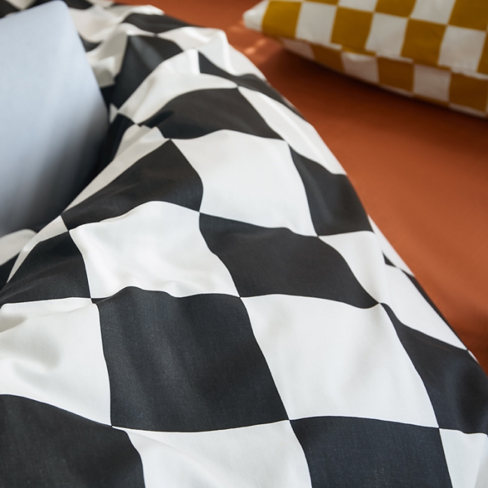91家纺网 家纺一手货源 找家纺 怡家居 2022新款全棉棋盘格混搭四件套 棋盘格黑