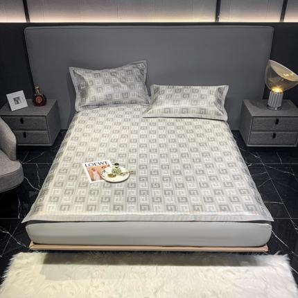 91家纺网 家纺一手货源 找家纺 澳洲羽2024新款250D冰藤提花凉席 大G-灰