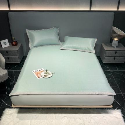 91家纺网 家纺一手货源 找家纺 澳洲羽2024新款250D冰藤提花凉席 贵族-浅绿