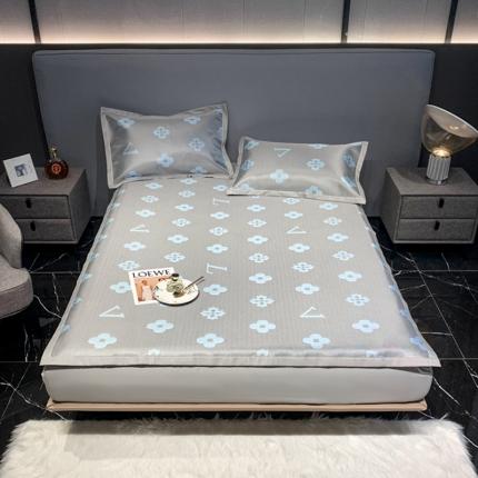 91家纺网 家纺一手货源 找家纺 澳洲羽2024新款250D冰藤提花凉席 奢华-灰