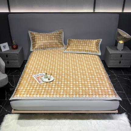 澳洲羽2024新款250D冰藤提花凉席 大千鸟格-棕