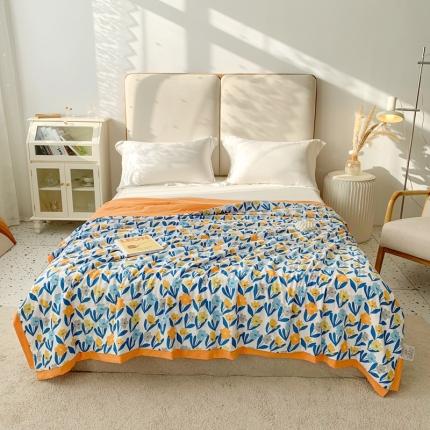 91家纺网 家纺一手货源 找家纺 澳洲羽 2024新款亲肤水洗棉印花夏被 花香