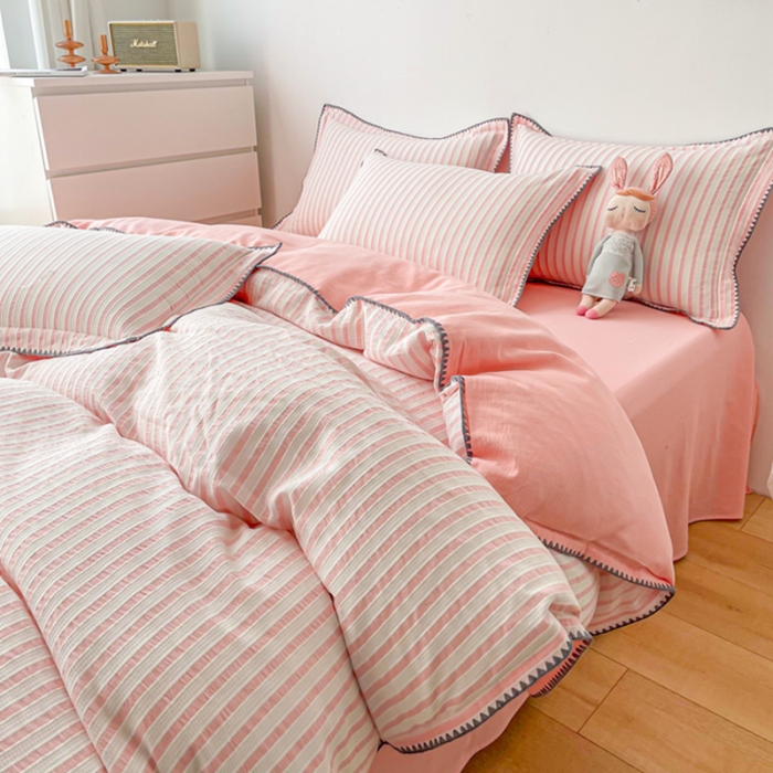 91家纺网 家纺一手货源 找家纺 (总) 娜娜 2022新款全棉水洗棉提花四件套